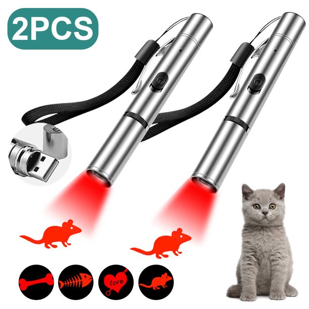 2PCS Cat Toys for Indoor Cats, Laser Pointer Interactive Cat Toy, Red