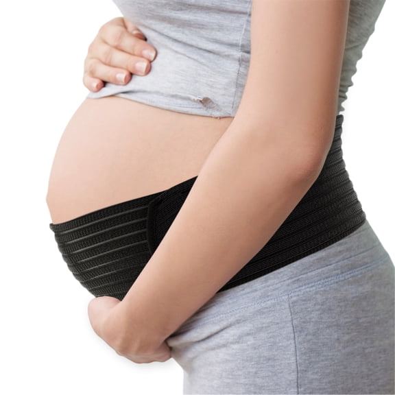 Vocoste Pregnancy Belly Band, Maternity Support, Belly Bands for Pregnant Women, Breathable Ergonomic Adjustable Belly Support Bands, Medium, Black