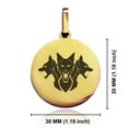 thumbnail image 2 of Stainless Steel Mythical Cerberus Head Round Medallion Keychain Circle Ring, 2 of 2