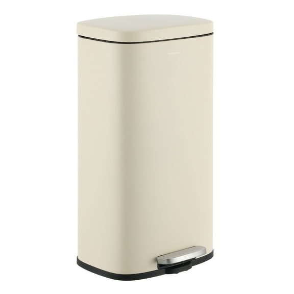 happimess Curtis 8-Gallon Step-Open Trash Can, Limestone Beige, HPM1011I