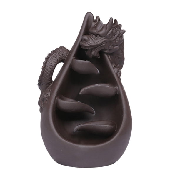 Quemador de incienso de reflujo de dragón, estatuilla decorativa, soporte de incienso de cascada tradicional, adorno aromático para escritorio, Yoga y