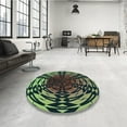 thumbnail image 3 of Ahgly Company Indoor Round Patterned Hazel Green Area Rugs, 7' Round, 3 of 6