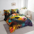 thumbnail image 3 of Homewish Kids Teenagers Sport Soccer Print Twin Bedding Sets 7-Piece,Abstract Football Gamer Bedding Comforter Set Microfiber,Watercolor Graffiti Splash Breathable Sheet Sets, 3 of 8