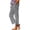 a-520Grey108, variant on Womens Solid Color Striped Straight Leg Pants With Button Split Hem Elastic Waist Side Pockets For Casual Daily Wear Office Weekend Outings Light Blue