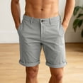 thumbnail image 2 of Tumotour Summer Cargo Shorts For Men Zipper Casual Button Bermuda Shorts Solid Outdoors Casual Pocket Sports Straight-Leg Shorts, 2 of 8