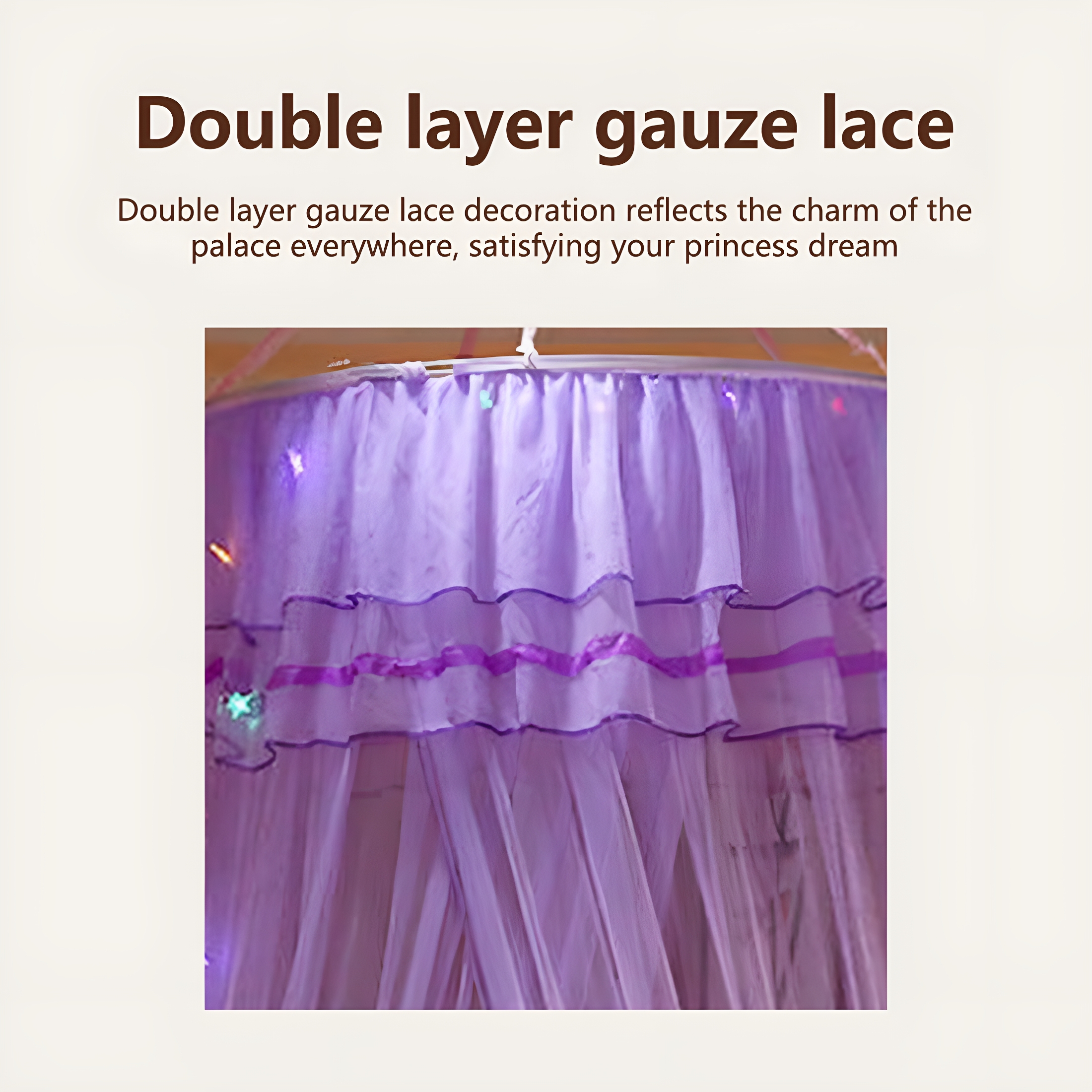 XIBUFE 2026 New Mosquito Net Bed Canopy for Girls,Princess-Style Round Hoop Bed Canopy,Dome Mosquito Netting Bed Tent for Twin Girls,Baby Crib and Kid Bed Decor