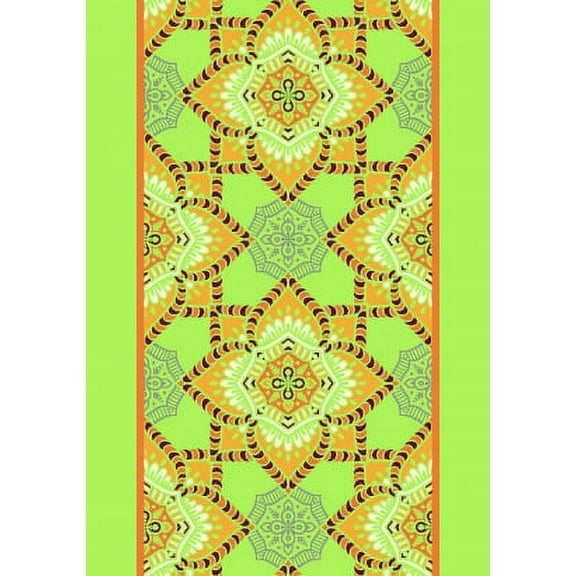 IBA Indianbeautifulart Green Floral Mandala Fabric Laces For Crafts Printed Velvet Trim Fabric Sewing Border Ribbon Trims 9 Yards 4 Inches