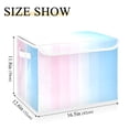 thumbnail image 5 of Yayeee Collapsible Storage Bin with Lid Fabric Closet Decorative Basket with Handles, Light Blue Stripes, 5 of 7