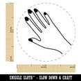 thumbnail image 2 of Hand with Painted Nails Self-Inking Rubber Stamp Ink Stamper - Brown Ink - Medium 1 Inch, 2 of 7