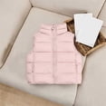 thumbnail image 4 of vokkrv Kids Solid Color Zip Up Sleeveless Jacket, Wind Resistant Warm Casual Outerwear, Fashion Daily Coat for Boys Girls Winter Outdoor Activities Pink 3-4 Years, 4 of 7