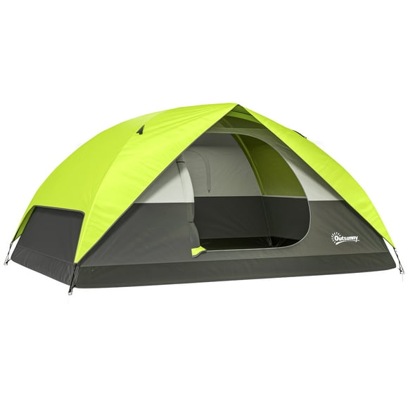 Outsunny Tente de Camping Pop-Up pour 3-4 Personnes, Tente Dôme Imperméable