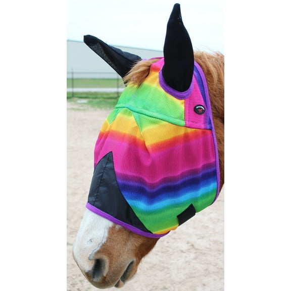 Equine Horse FlyMask Summer Spring Airflow Mesh Cob Ears 73206C