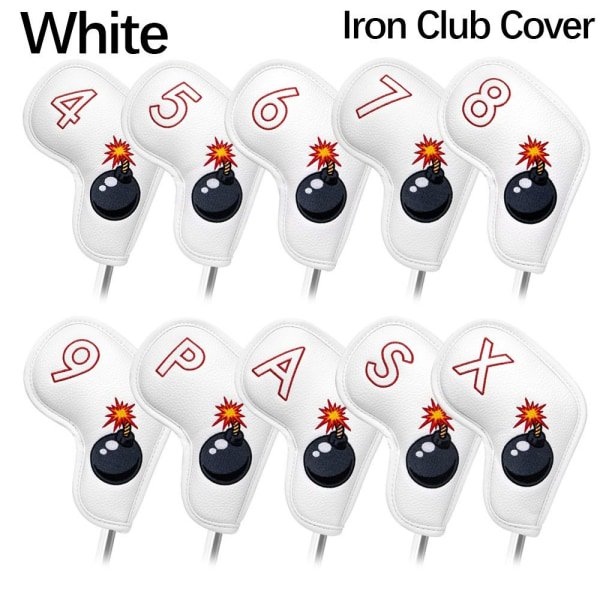 GolfClubHeadCoverGolfWoodCoverVITJÄRNCLUBCOVERJÄRNWhiteIronClubCover-IronClubCover