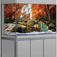 thumbnail image 2 of 30X18IN Tropical Forest Waterfall Maple Leaf Aquarium Background, Natural Waterfall Forest Tree Reptile Habitat Terrarium Background with 10 EVA Double-Sided Tape, 2 of 5