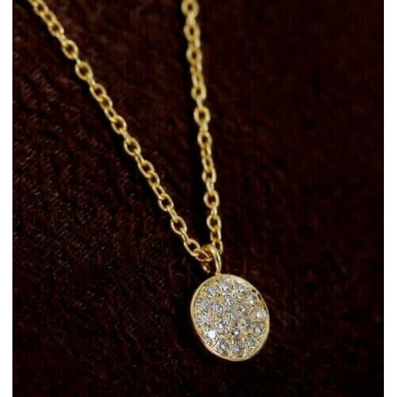 2Ct Round Cut VVS1 Diamond Oval Pendant 14k Yellow Gold Finish Free Chain