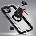 thumbnail image 5 of For iPhone 11 Transparent Slim Matte Colored Frame Shockproof Hybrid Ring Stand Magnet Car Mount Case Cover Black, 5 of 8