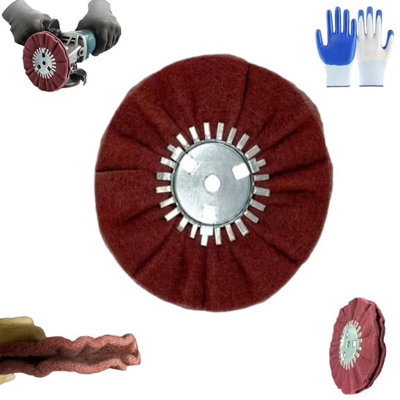 8"/10" Non-Woven Airway Buffing Wheel, 5/8" Arbor Hole, Medium Fine, Polishing & Sanding Wheel for Angle Grinder (8''&2p)