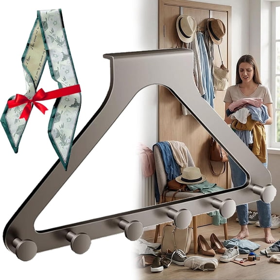 Over-the-Door Hanger Rack – No-Drill Heavy Duty Organizer for Coats, Hats, Scarves & Towels, Multi-Purpose Storage for Bedroom, Bathroom, Entryway