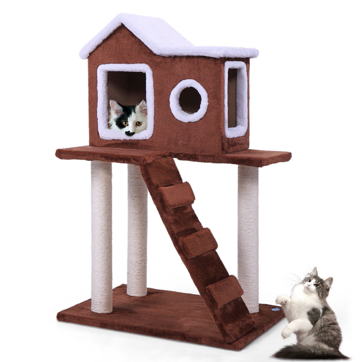 Lowestbest 36 Multi Level Cat  Tree Cat  Condo with Sisal Covered Scratching Post Big Large 