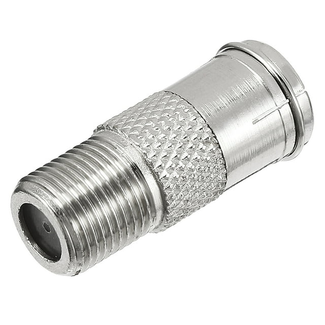 Unique Bargains Silver Tone BSP F Female to F Male Quick Jack RF Coaxial Adapter Connector