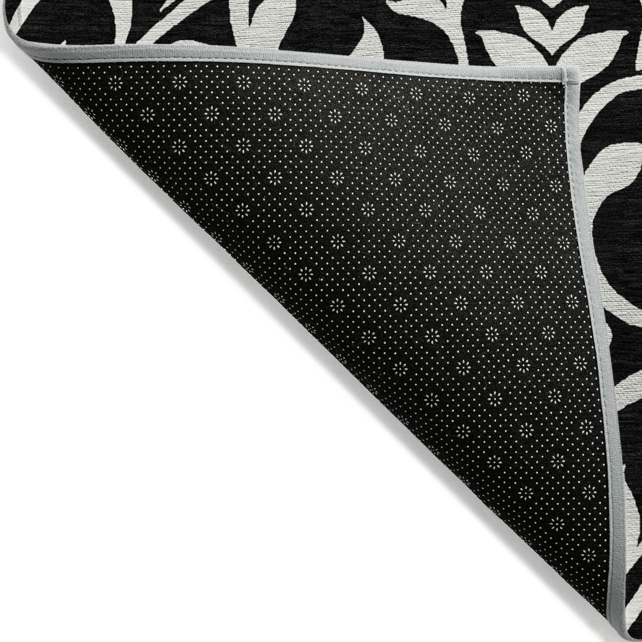 Addison Rugs Chantille Indoor/Outdoor Transitional Floral Black Washable Rectangle Rug, 10' x 14'