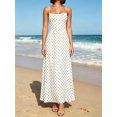 thumbnail image 5 of LMLYSoH Women's Dot Print Long Dress Summer Fashionable Backless Spaghetti Strap Bodycon Cami Dress, 5 of 7