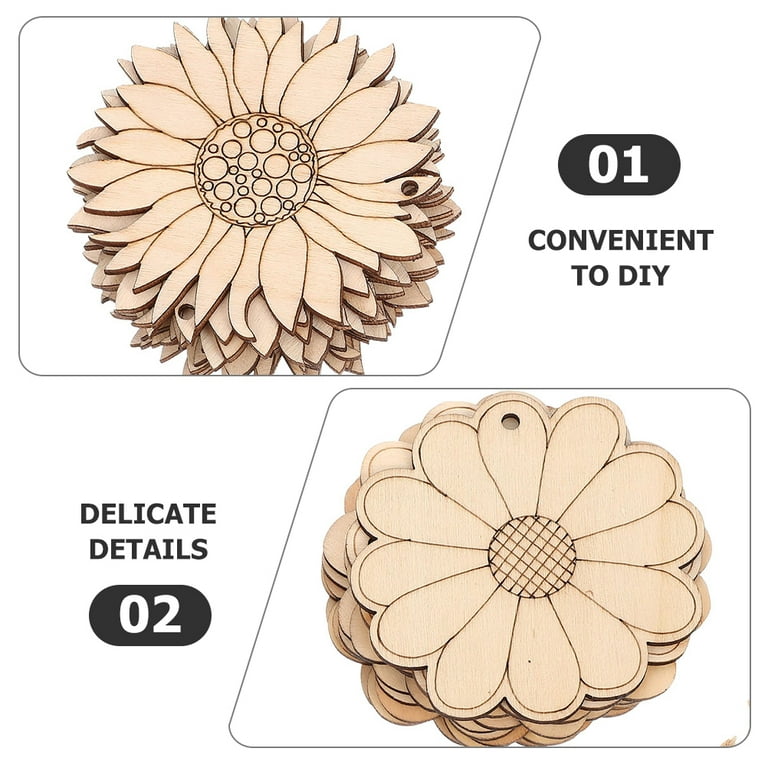 Wood Wooden Crafts Ornaments Unfinished Cutouts Slices Flowers Diy Legno  Flower Shapes Blank Blanks Birds Craft Slice Disc - AliExpress