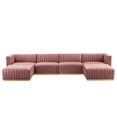 thumbnail image 2 of Modway Conjure Channel Tufted Performance Velvet 6-Piece Sectional, Multiple Colors, 2 of 6