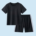thumbnail image 2 of HCNTES Kid Boys Summer Outfits 2-Piece Athletic Set Tee & Elastic Waist Shorts 6T 7T 8T 9T 10T 11T 12T 13T Young Boys Summer Back to School Clothing Set(D01-Black,4-5 Years), 2 of 4