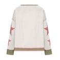 thumbnail image 3 of HCYSFG Women Star Patchwork Sweatshirt Crewneck Long Sleeve Pullover Raw Hem Color Block Casual Loose Fall Winter Daily Top, 3 of 3