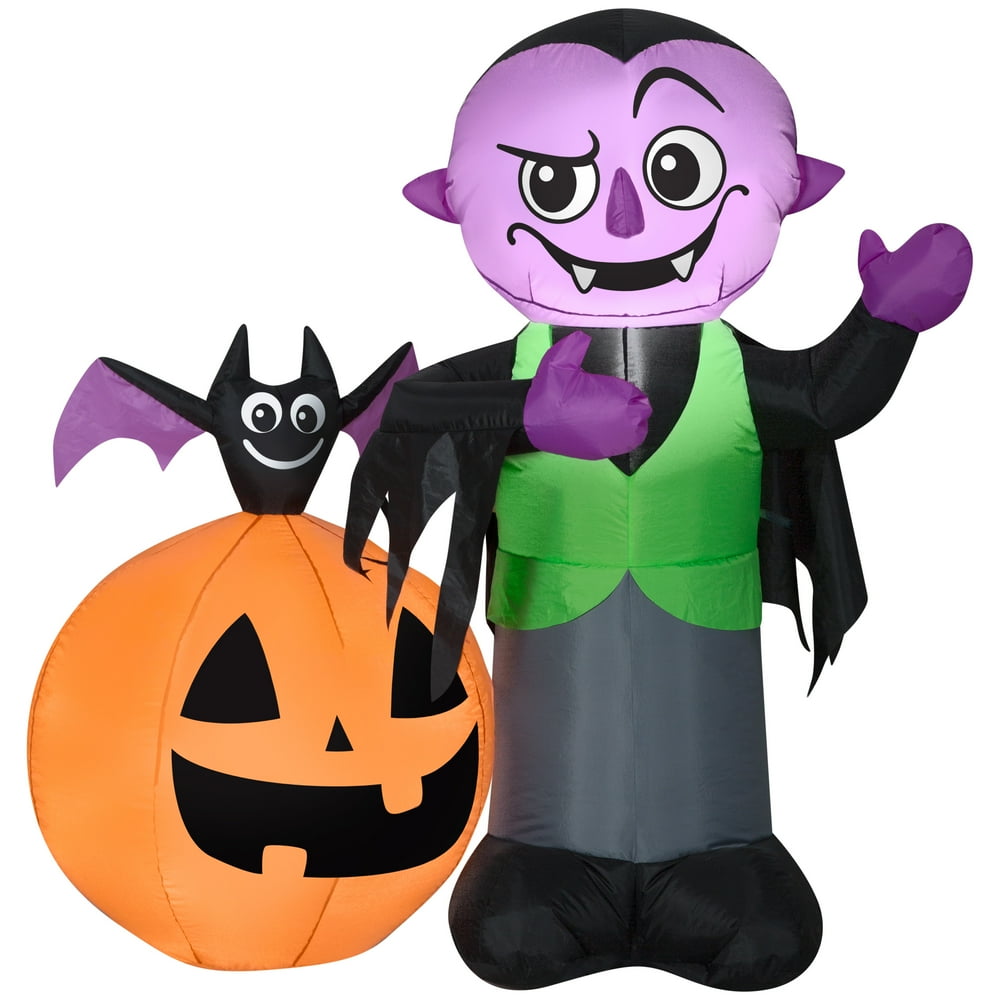 Halloween Airblown Inflatable Vampire, Bat, and Jack O Lantern Scene by