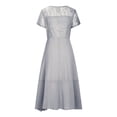 thumbnail image 4 of Ruyang Summer Casual Dresses Women's Chiffon Patchwork Round Neck Sequin Print Maxi Long Dress Dress Women Long Bodycon Maxi Dress, 4 of 4