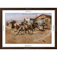 thumbnail image 4 of Art.com Smoke of A .45 Art Print by Charles Marion Russell, Brown Frame Wall Art, 44" x 32", 4 of 4