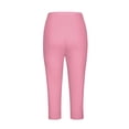 thumbnail image 6 of Timegard Capri Leggings for Women Summer Beach Vacation Casual Slim Comfy Side Lace Elastic Waist Crop Pants, 6 of 6