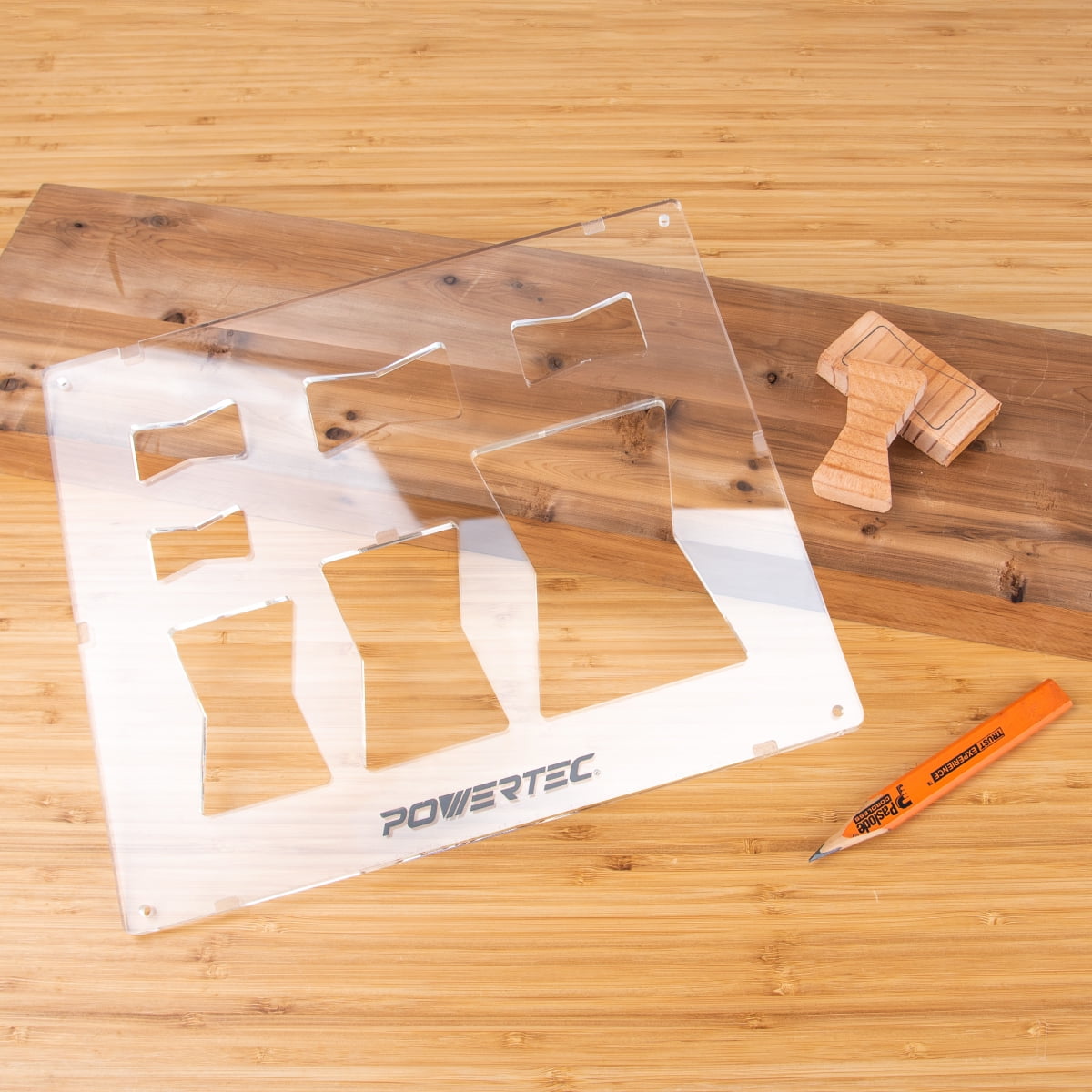 POWERTEC Router Bits Solid Brass Inlay Kit w/Butterfly Template 7 in 1 Decorative Bowtie (71869)