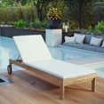 thumbnail image 2 of Modway Upland Outdoor Patio Teak Chaise in Natural White, 2 of 7