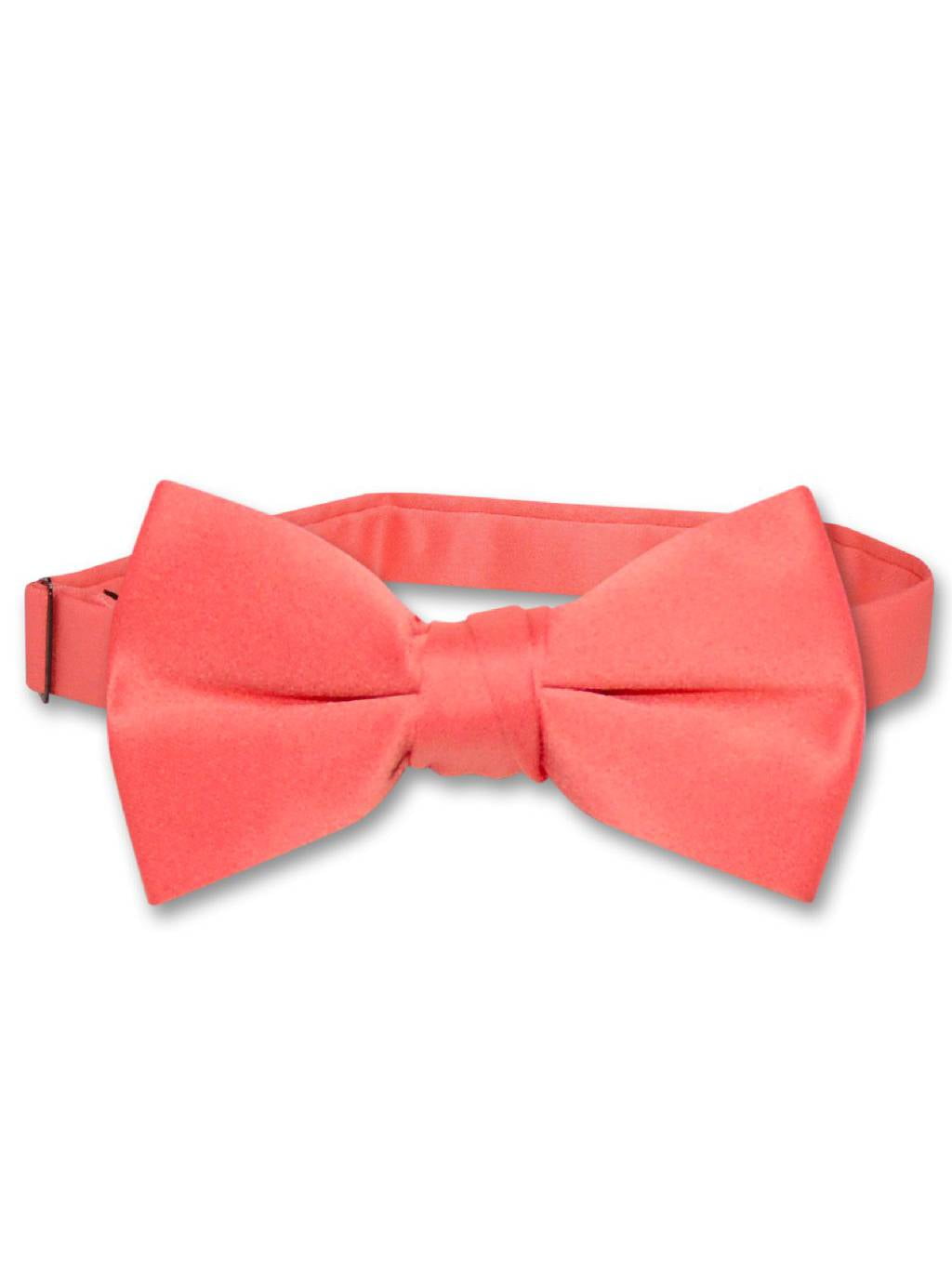 Vesuvio Napoli BOY'S BOWTIE Solid CORAL PINK Color Youth Bow Tie