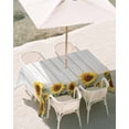 thumbnail image 3 of 54x80 Inch Outdoor Tablecloth with Umbrella Hole Zipper Rectangle Sunflower Rectangular Tablecloths Outside Waterproof Summer Flower Watercolor Vintage Wooden Patio Table Cloth Cover for Picnic Party, 3 of 8