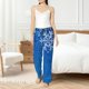 thumbnail image 4 of Balery Blue Christmas With Snowflakes Pantalones de pijama para mujer, pijamas ultraligeros, pantalones de estar por casa-Medium, 4 of 6