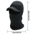 thumbnail image 2 of Linnome Thick Fleece-lined Knitted Hat Neck Warmer Face-protecting Pullover For Winter Warmth, 2 of 2