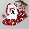 thumbnail image 2 of Odeerbi Christmas Pajamas for Family Holiday Long Sleeve Initial Name Family Christmas Pajamas Matching Sets Toddler Printed Home Wear Two-Piece Sleepwear Xmas Family Matching PJs Set Red, 2 of 7