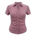 thumbnail image 1 of Blusa George para Mujer Tipo Polo, Manga Corta, Pliegues y Botones en Pecho Rosa Talla EG, 1 of 4
