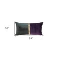 thumbnail image 6 of Dark Grey Gold and Purple Tufted Velvet Lumbar Pillow, 6 of 7
