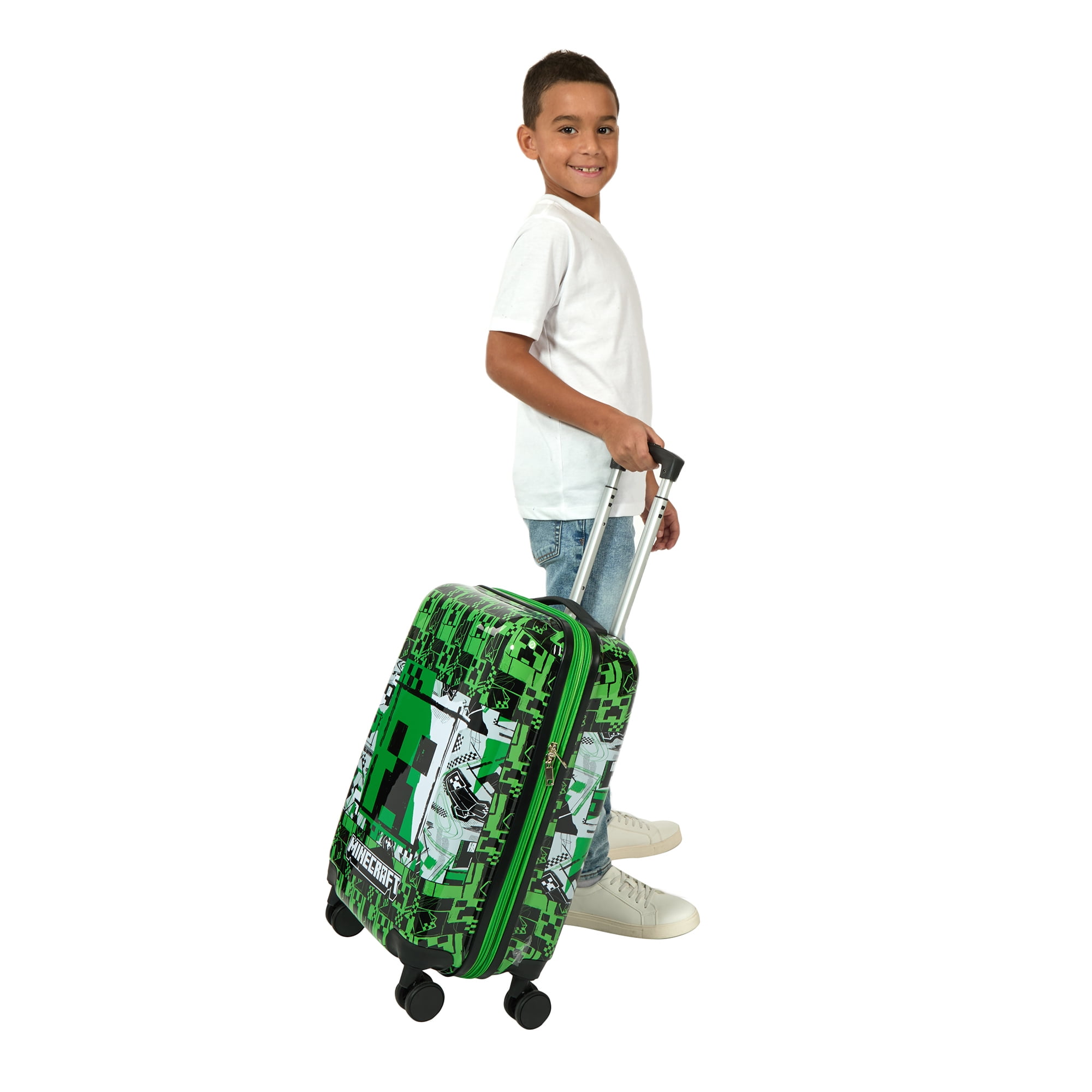Minecraft Creeper 20" Carry-On Luggage With Wheels And Retractable Handle
