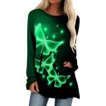 thumbnail image 1 of Camiseta holgada de manga larga con cuello redondo y estampado de mariposa a la moda para mujer Fridja  czfsfas245, 1 of 5