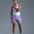 thumbnail image 6 of Men's Casual Shorts Threads Men Shorts Volleyball Men Lightweight Mens Denim Cargo Active Cu Stretch Workout Pack Men's Yoga Mens Short Athletic Purple 3XL, 6 of 7