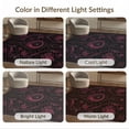 thumbnail image 7 of ODIKA 4'x6' Washable Area Rug Stain Resistant, Low Pile, Easy Care Black Burgundy Celestial Floral Design Intricate Lunar Motif with Ornate for Dorm Room, Small Living, 7 of 7