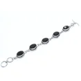 thumbnail image 2 of Black Spinel Gemstone 925 Sterling Silver Handmade Jewelry Bracelet Size-7-8", 2 of 2
