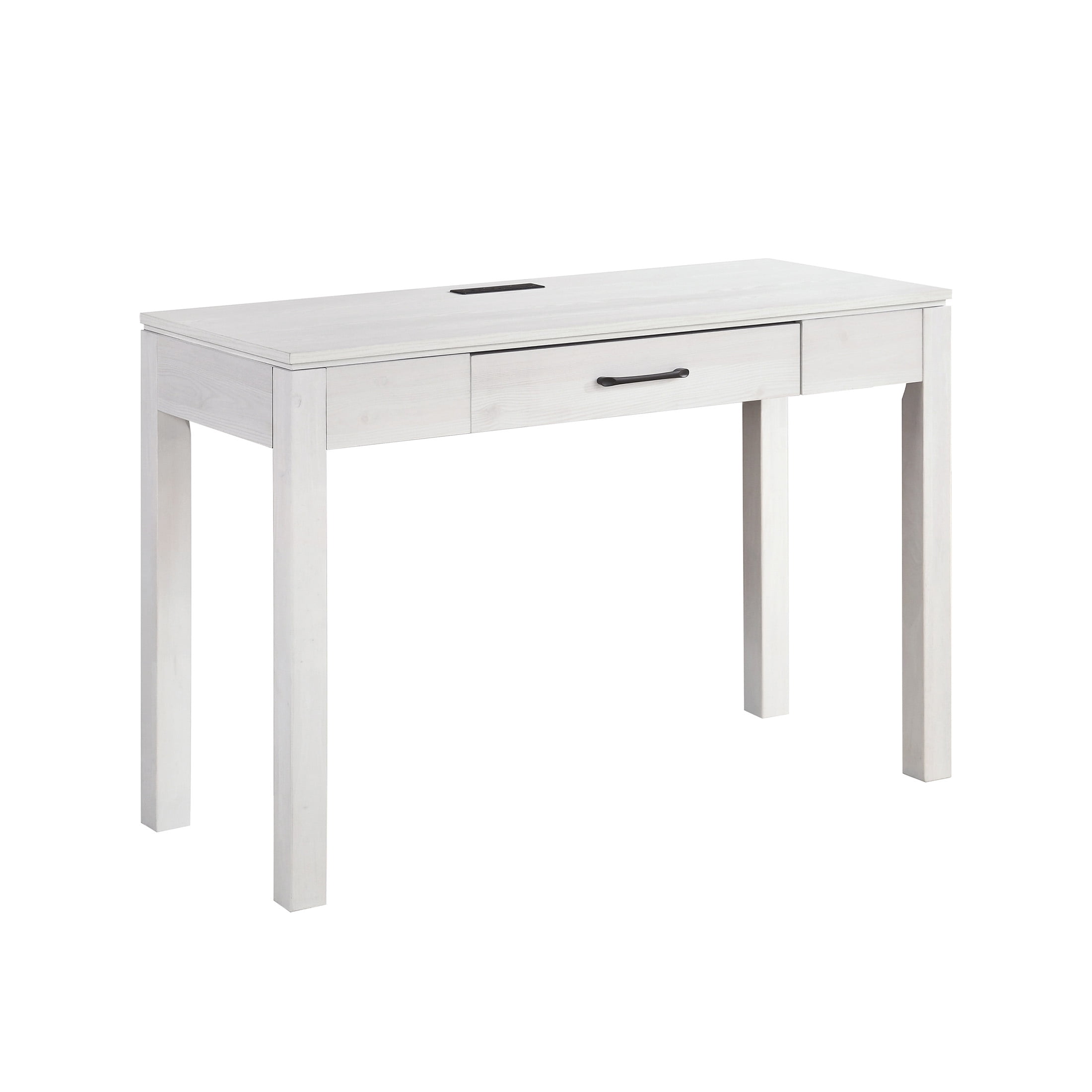 OakvillePark Avenshire Wood Rectangle Writing Desk with Power Outlet and USB Charging Port, White