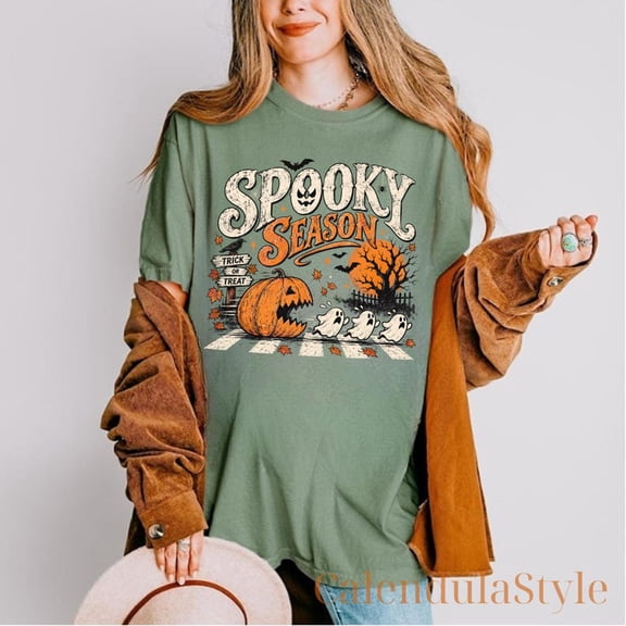 Halloween Pumpkin Eat Ghost Shirt, Spooky Season, Spooky Ghost Tee, Funny Halloween Gift, Halloween Gamer, Halloween Party